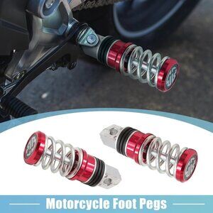 1 Pair 8mm Metal Motorcycle Rearsets Rear Set Footrest Footpeg Bicycle Red Black